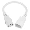 thumbnail image 1 of 1ft 18 AWG White 18/3 Universal Power Cord C14 to C13 10A 250V 3-Prong Extension PDU Power Cables, 1 of 5