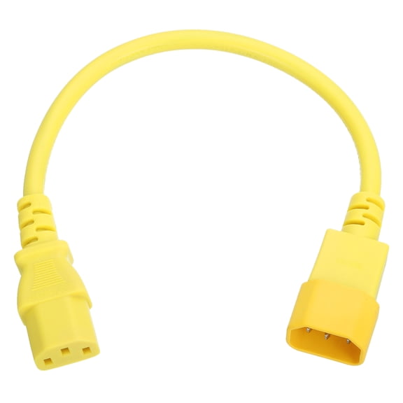 1ft 18 AWG Yellow 18/3 Universal Power Cord C14 to C13 10A 250V 3-Prong Extension PDU Power Cables