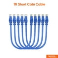 thumbnail image 1 of 1ft 5Pack Short Ethernet Cable, CableCreation cat6 Internet Network Cords Patch LAN Cord, 1G high Speed 23 AWG High Speed RJ45 Wire for Router, Modem, Computer, Faster Than Cat 5e/5, 1 of 6