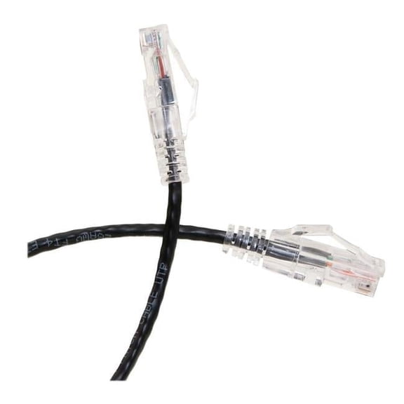 1ft Black Cat6a Slim Ethernet Patch Cable, Snagless