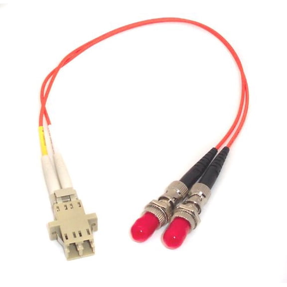 1ft Fiber Optic Adapter Cable LC (Female) to ST (Female) Multimode 50/125 Duplex
