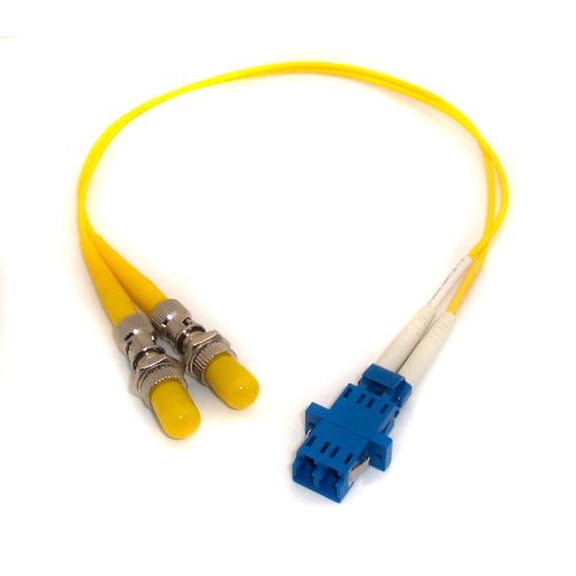 1ft Fiber Optic Adapter Cable LC (Female) to ST (Female) Singlemode 9/125 Duplex