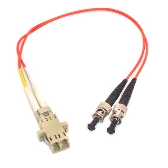 1ft Fiber Optic Adapter Cable LC (Female) to ST (Male) Multimode 62.5/125 Duplex