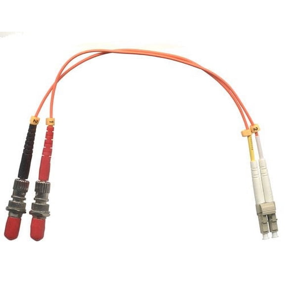 1ft Fiber Optic Adapter Cable LC (Male) to ST (Female) Multimode 50/125 Duplex