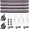 thumbnail image 1 of 1ft Grow Lights for Indoor Plants Full Spectrum, LED Grow Lamp with Black Cover, T5 Grow Light Strip, Under Cabinet Grow Light with Switch Cord, Plug and Play, Linkable, Pinkish White, 4 Packs, 1 of 18