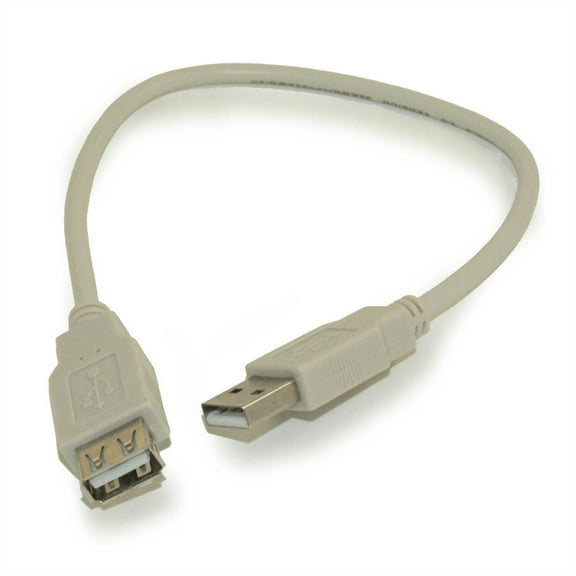1ft USB 2.0 EXTENSION Type A Male to A FEMALE Cable, Beige