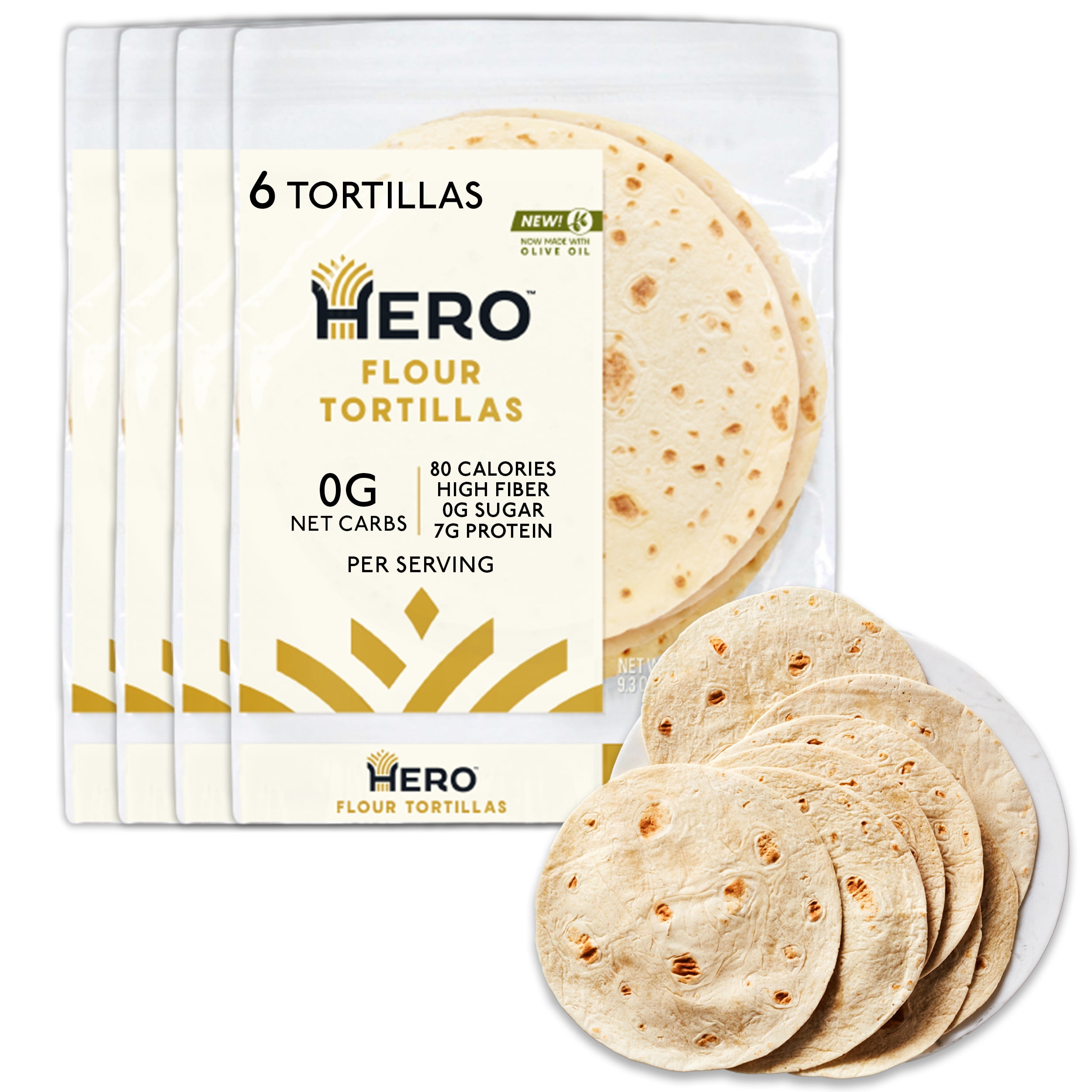 1g Net Carb Hero Flour Tortillas