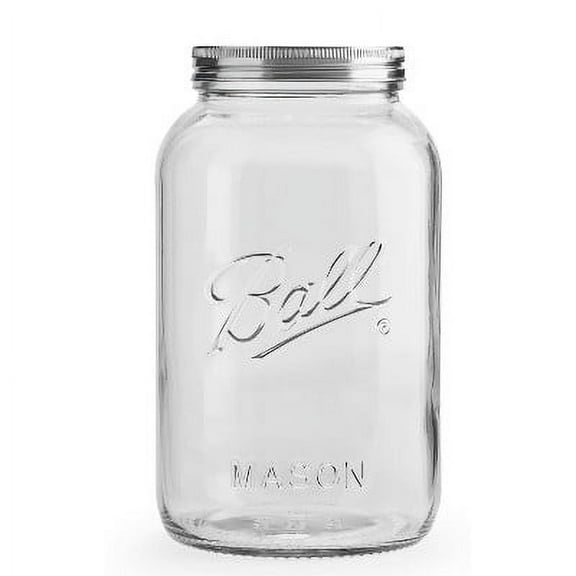 1gal Glass Storage Jar Clear: Dishwasher-Safe, 11.26" Height, 4" Neck Diameter, 5.4 lbs