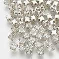 thumbnail image 1 of 1gross Sew on Rhinestone Glass Rhinestones Montee Beads with Brass Prong Settings Garments Accessories Flat Round Platinum 4x3mm Hole: 0.5mm 144pcs/gross, 1 of 3