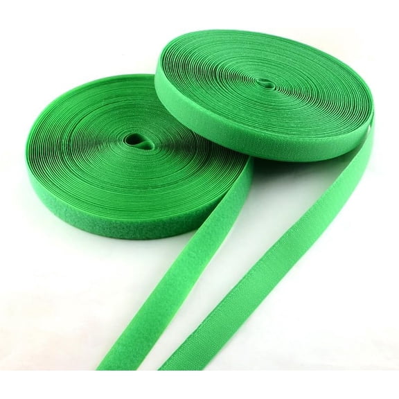 1group Adhesive Hook and Loop Tapes Magic Taps with 50% Nylon and 50% Polyester Green 25mm