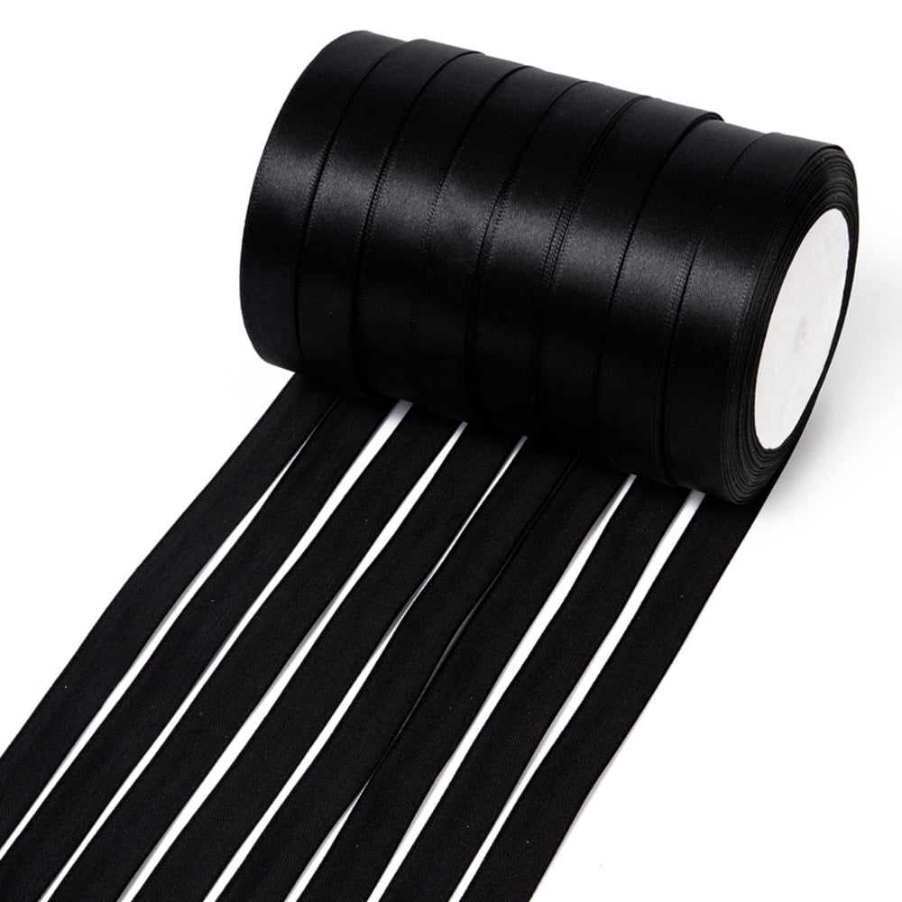1group Single Face Satin Ribbon Polyester Ribbon Black Size: about 5/8 inch(16mm) wide 25yards/roll(22.86m/roll) 250yards/group(228.6m/group) 10rolls/group