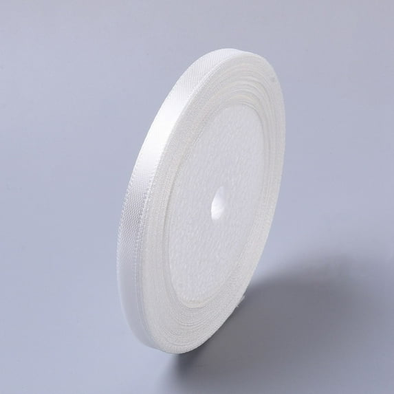 1group Single Face Satin Ribbon Polyester Ribbon White 1/4 inch(6mm) 25yards/roll(22.86m/roll) 10rolls/group 250yards/group(228.6m/group)