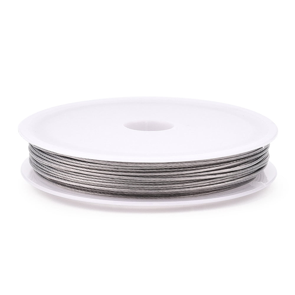 1group Tiger Tail Wire Nylon-coated Stainless Steel Original color Raw 20 Gauge(0.8mm) about 59.05 Feet(18m)/roll 10 rolls/group