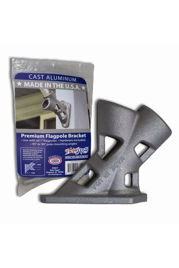 1in Aluminum Bracket Betsy Flags 2-Position, Mounting Hardware, Gray