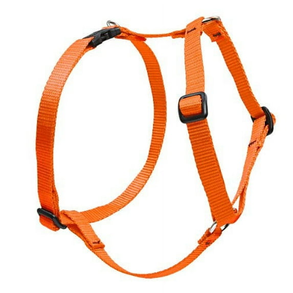 LupinePet Basics 1" Blaze Orange 24-38" Adjustable Roman Dog Harness for Large Dogs