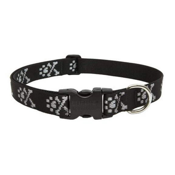 Lupine Dog Collar 1" Wide Bling Bonz Adjusts from 12" to 20"