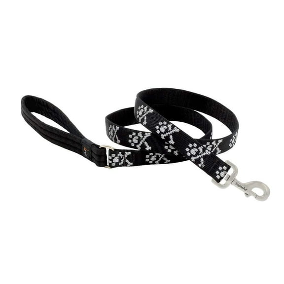 LupinePet Originals 1" Bling Bonz 4-Foot Padded Handle Leash for Medium and Larger Dogs