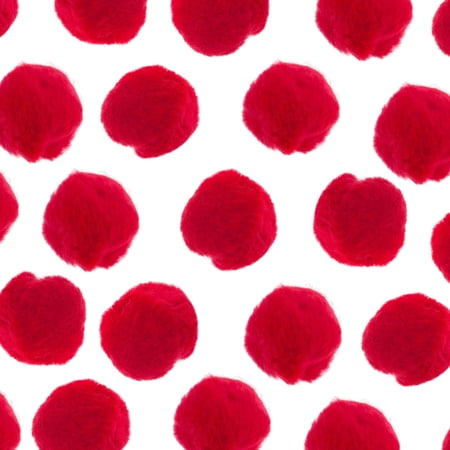 1in Red Pom Poms for Crafts DIY Art Creative, 100pcs