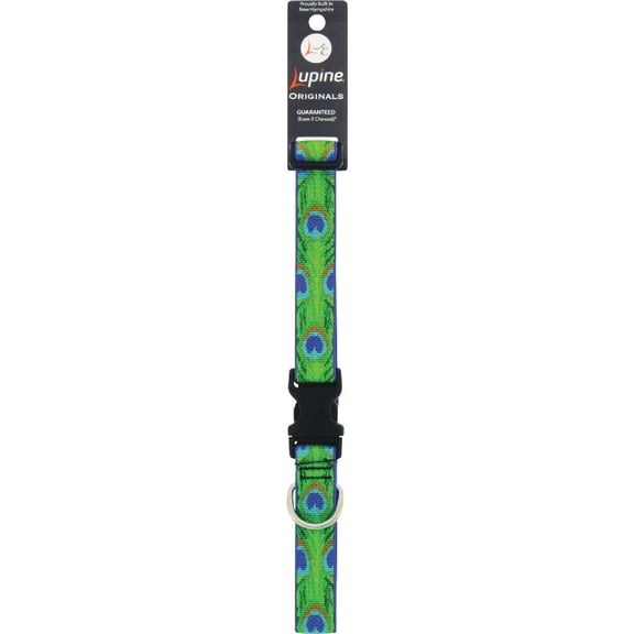 Lupine Original Designs Adjustable Dog Collar - Guaranteed Even if Chewed - Multiple Sizes Tail Feathers / 16-28" / 1"