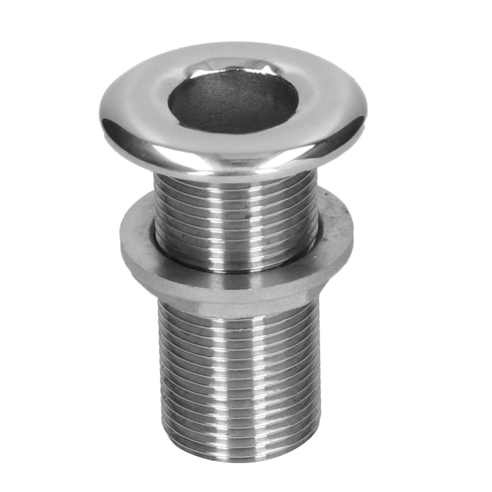 1in Thru Hull Fitting Connector 316 Stainless Steel Water Drain Outlet for Marine Boats Yacht