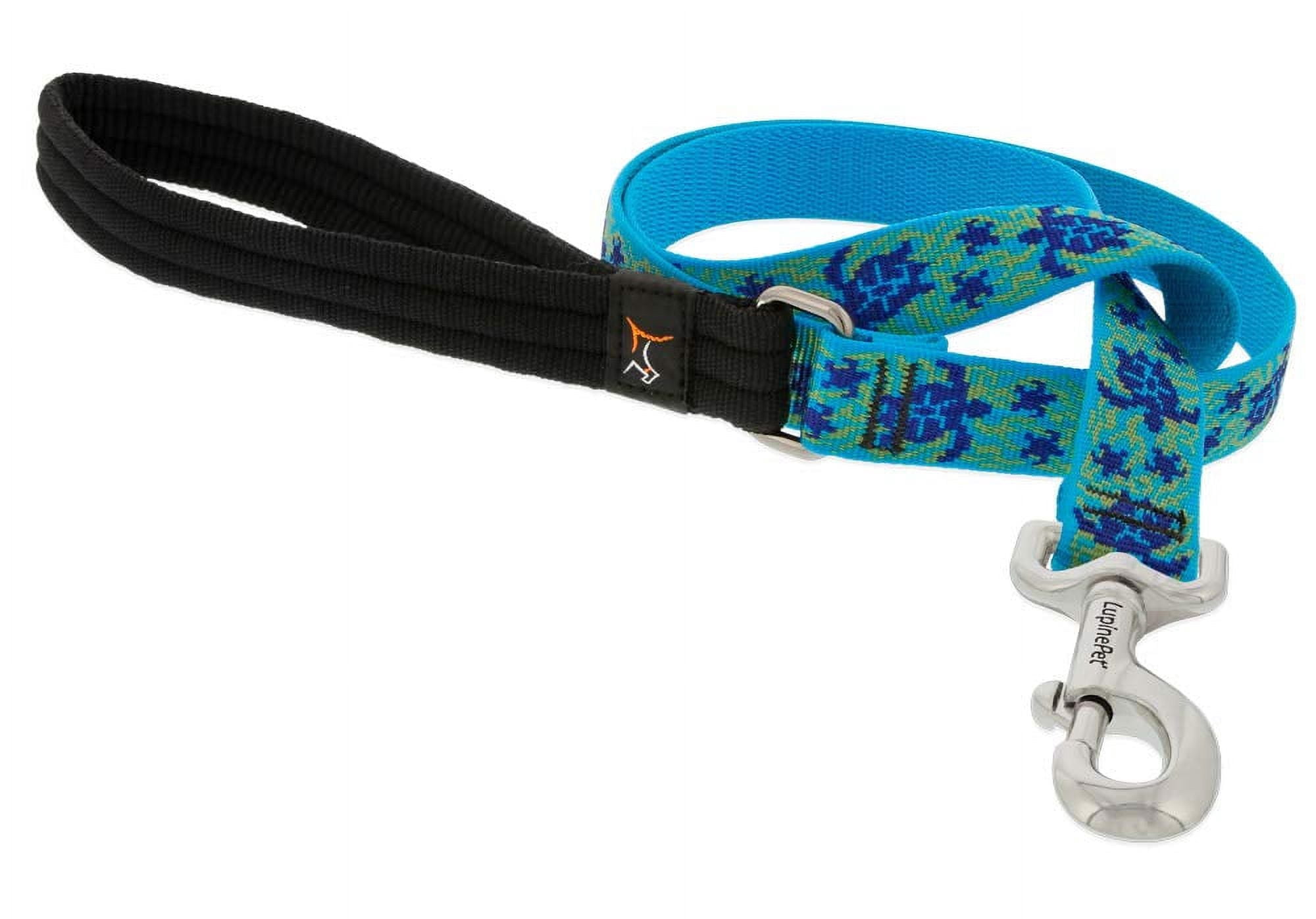 LupinePet Originals 1" Turtle Reef 4-Foot Padded Handle Leash for Medium and Larger Dogs