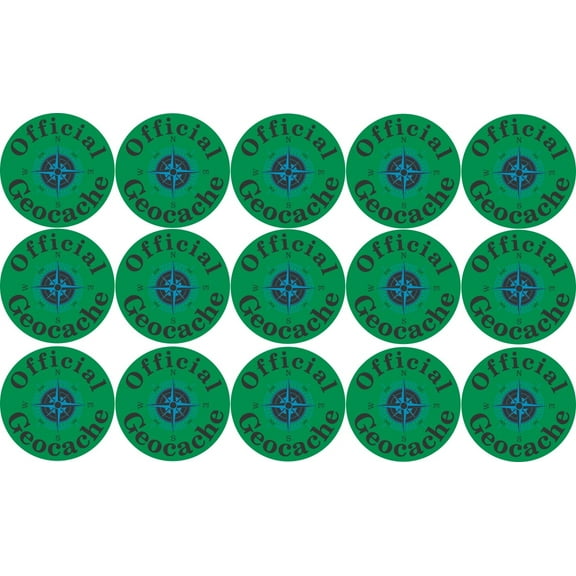 1in x 1in Official Geocache Permanent Vinyl Stickers