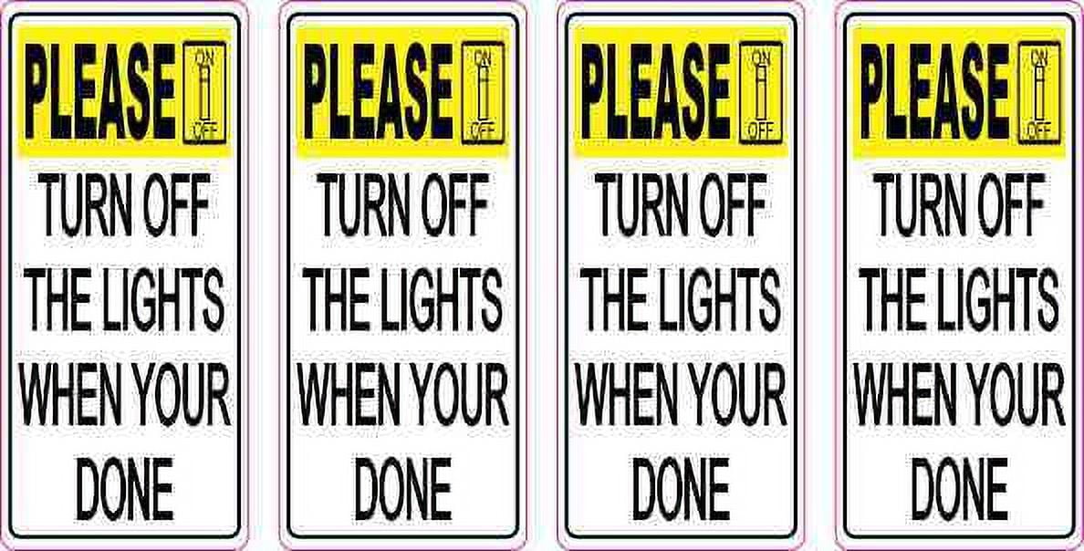 1in x 2in Turn off Lights Vinyl Stickers - Walmart.com