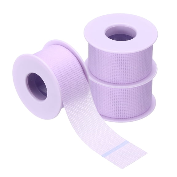 1in x 4.9yd Eyelash Tape, 3 Rolls Eye Lash Tape Silicone Pain-Free Removal Breathable Easy Tear Adhesive for Eyelash Extensions Clusters Makeup Eye Shadow Eyeliner Lift, Purple
