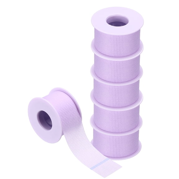 1in x 4.9yd Eyelash Tape, 6 Rolls Eye Lash Tape Silicone Pain-Free Removal Breathable Easy Tear Adhesive for Eyelash Extensions Clusters Makeup Eye Shadow Eyeliner Lift, Purple