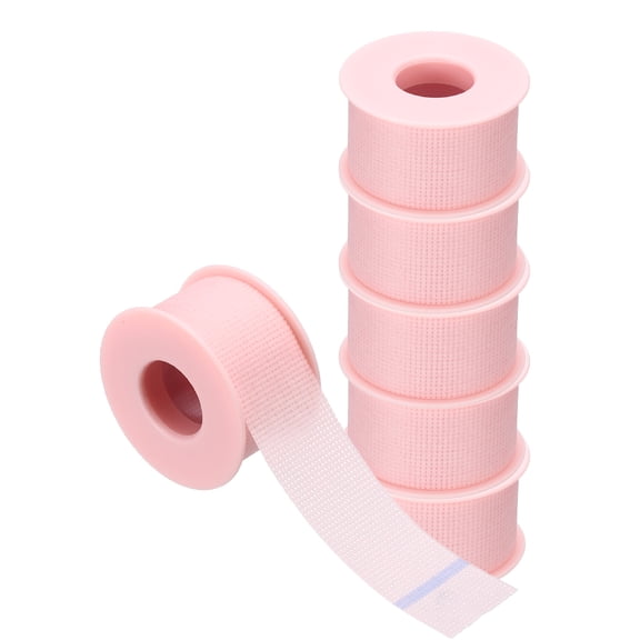 1in x 4.9yd Eyelash Tape, 6 Rolls Eye Lash Tape Silicone Pain-Free Removal Breathable Easy Tear Adhesive for Eyelash Extensions Clusters Makeup Eye Shadow Eyeliner Lift, Pink