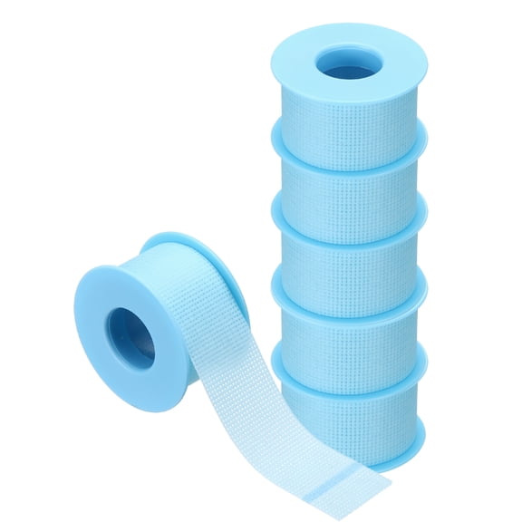 1in x 4.9yd Eyelash Tape, 6 Rolls Eye Lash Tape Silicone Pain-Free Removal Breathable Easy Tear Adhesive for Eyelash Extensions Clusters Makeup Eye Shadow Eyeliner Lift, Blue