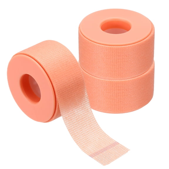1in x 9.84yd Eyelash Tape, 3 Rolls Eye Lash Tape Silicone Pain-Free Removal Breathable Easy Tear Adhesive for Eyelash Extensions Clusters Makeup Eye Shadow Eyeliner Lift, Orange