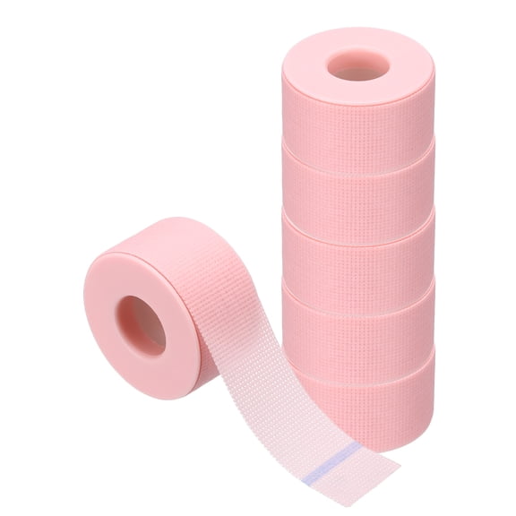 1in x 9.84yd Eyelash Tape, 6 Rolls Eye Lash Tape Silicone Pain-Free Removal Breathable Easy Tear Adhesive for Eyelash Extensions Clusters Makeup Eye Shadow Eyeliner Lift, Pink