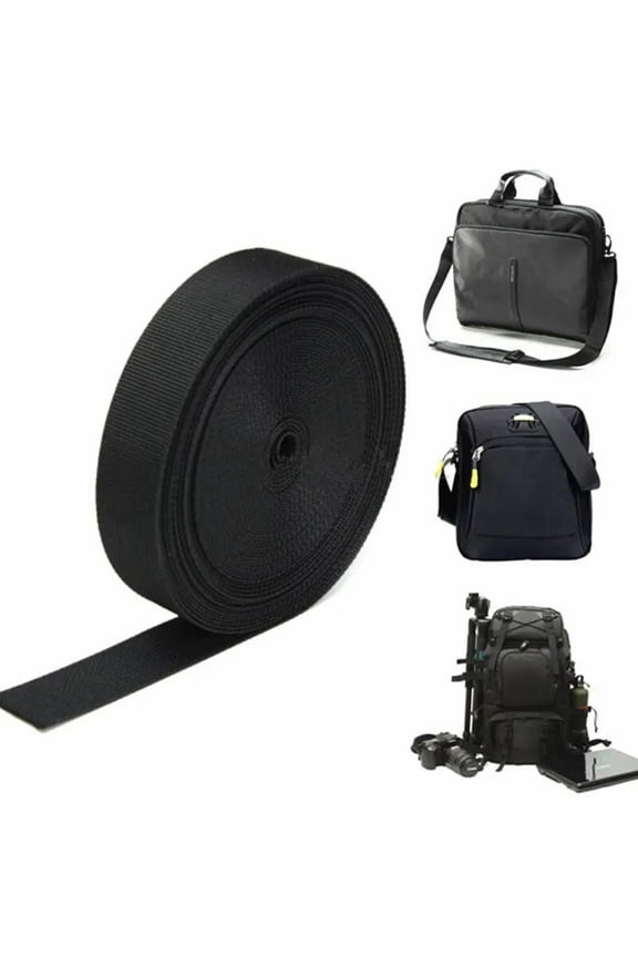 1inch 25mm Wide Black Nylon Heavy Webbing Strap Thick Knapsack Belt 10m DIY Pet Rope Sewing Crafts