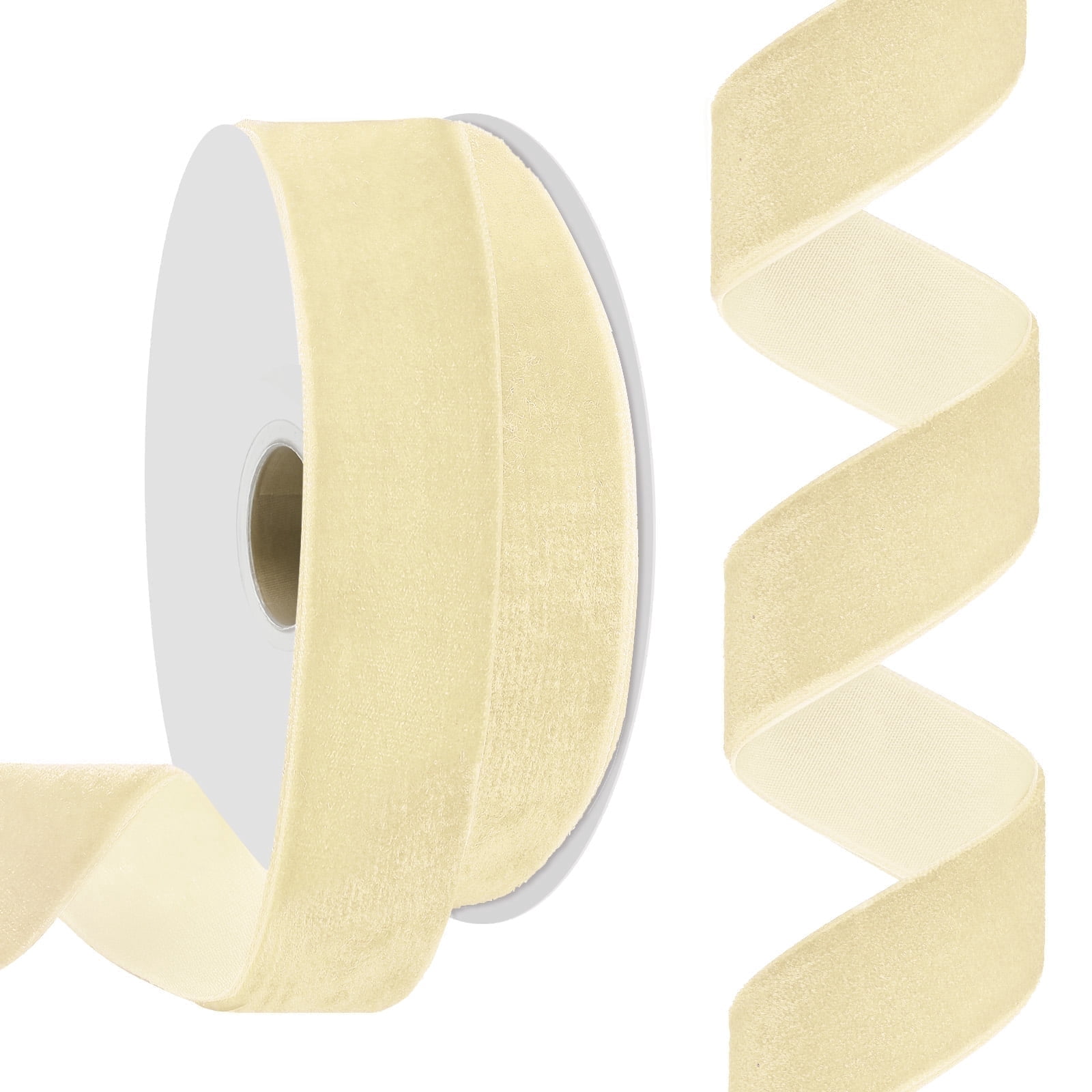 1inch 25yards Velvet Ribbon for Gift Wrapping & Wedding Decor ivory ...