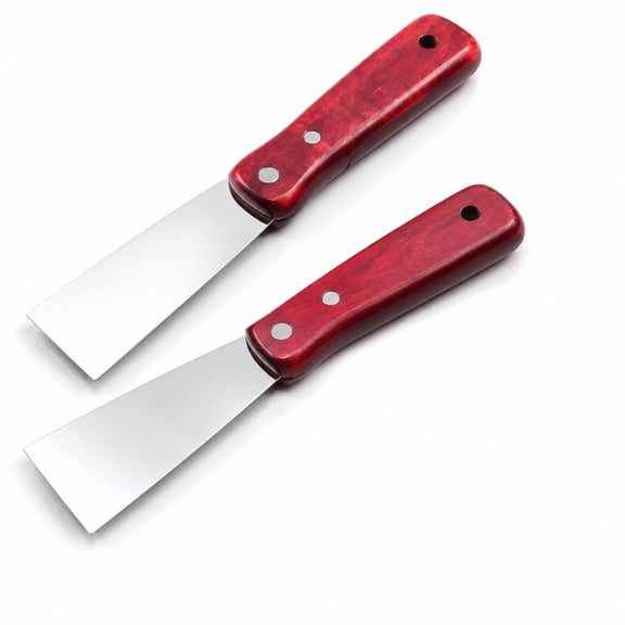 1inch Metal Scraper, Putty Knife, 2Pcs Wooden Handle Spackle Knives for Drywall, Decals, Wall paper, Patching, Painting, Taping, Scraping Coating