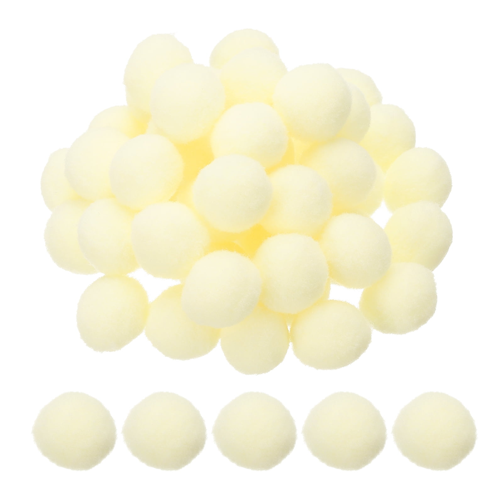 1inch Pom Poms for Crafts, 500pcs Pompoms for Crafts Puff Balls Bulk Fuzzy Balls for Hats Christmas Art DIY, Beige