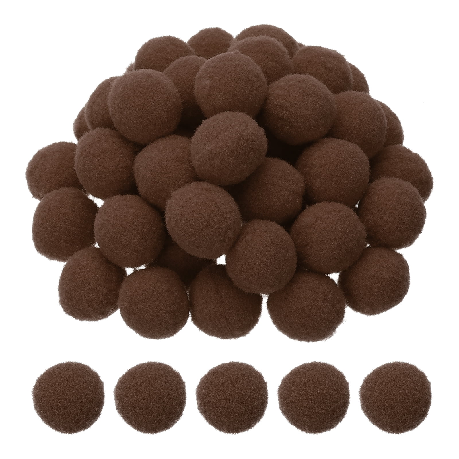 1inch Pom Poms for Crafts, 500pcs Pompoms for Crafts Puff Balls Bulk Fuzzy Balls for Hats Christmas Art DIY, Brown
