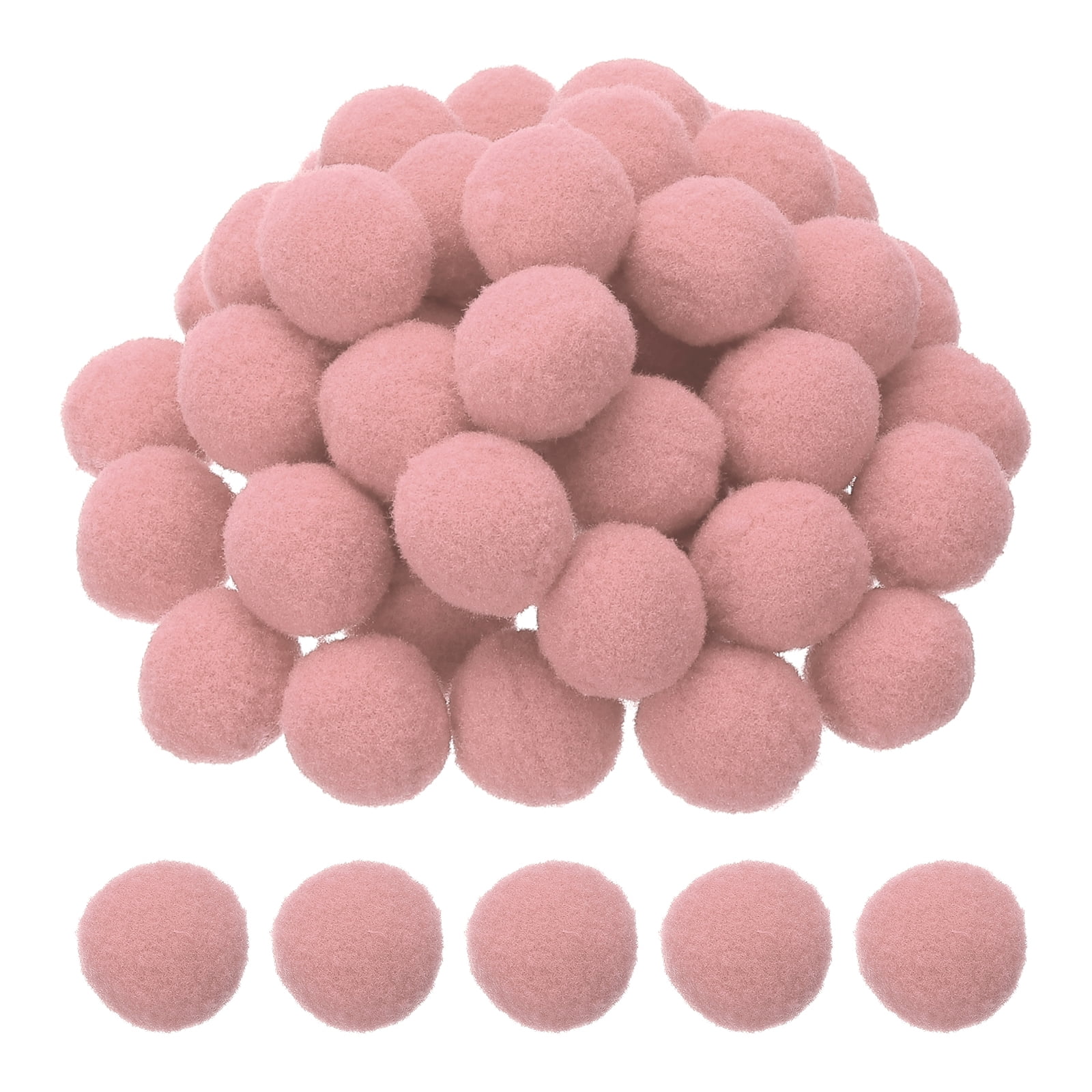 1inch Pom Poms for Crafts, 500pcs Pompoms for Crafts Puff Balls Bulk Fuzzy Balls for Hats Christmas Art DIY, Dark Pink