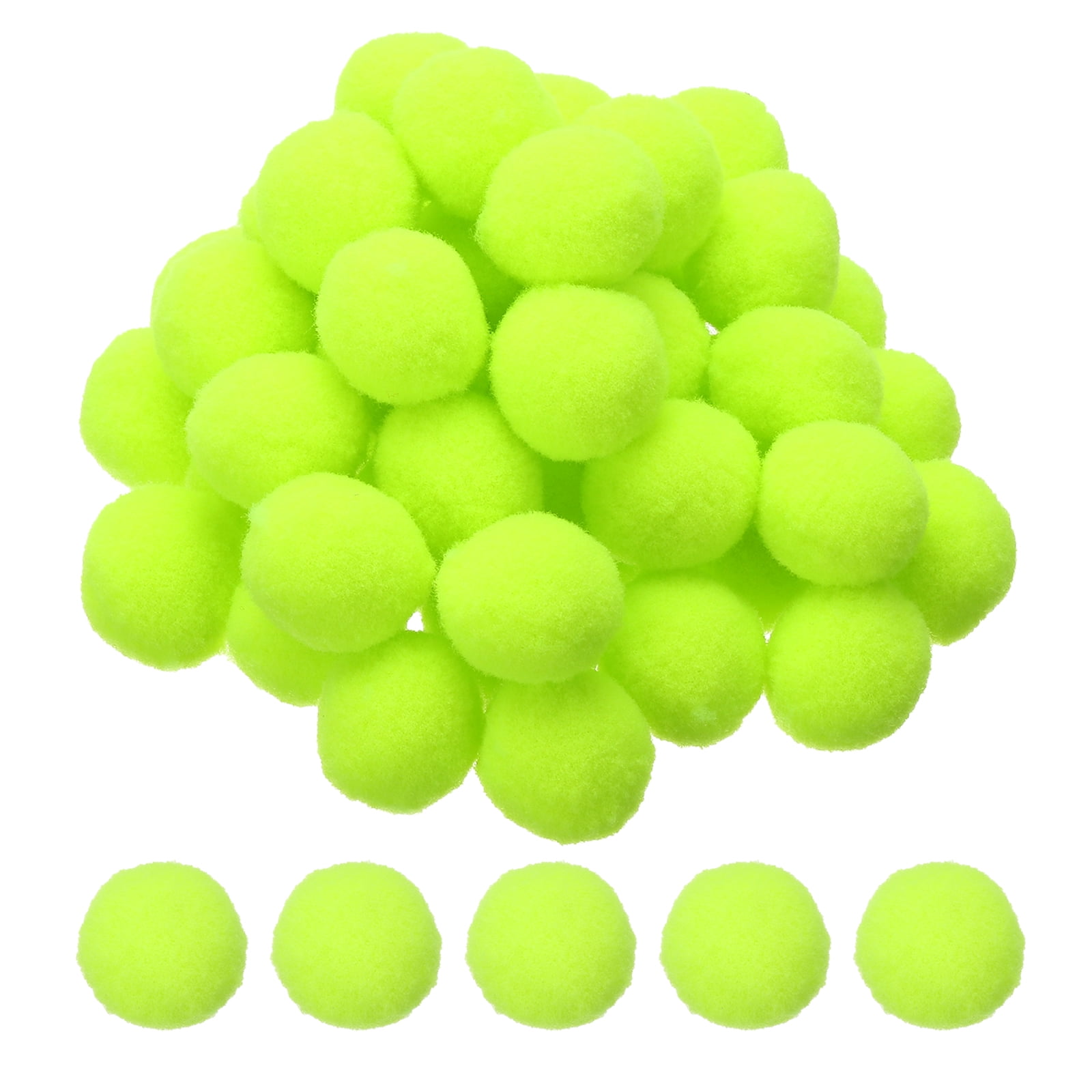 1inch Pom Poms for Crafts, 500pcs Pompoms for Crafts Puff Balls Bulk Fuzzy Balls for Hats Christmas Art DIY, Fluorescent Yellow
