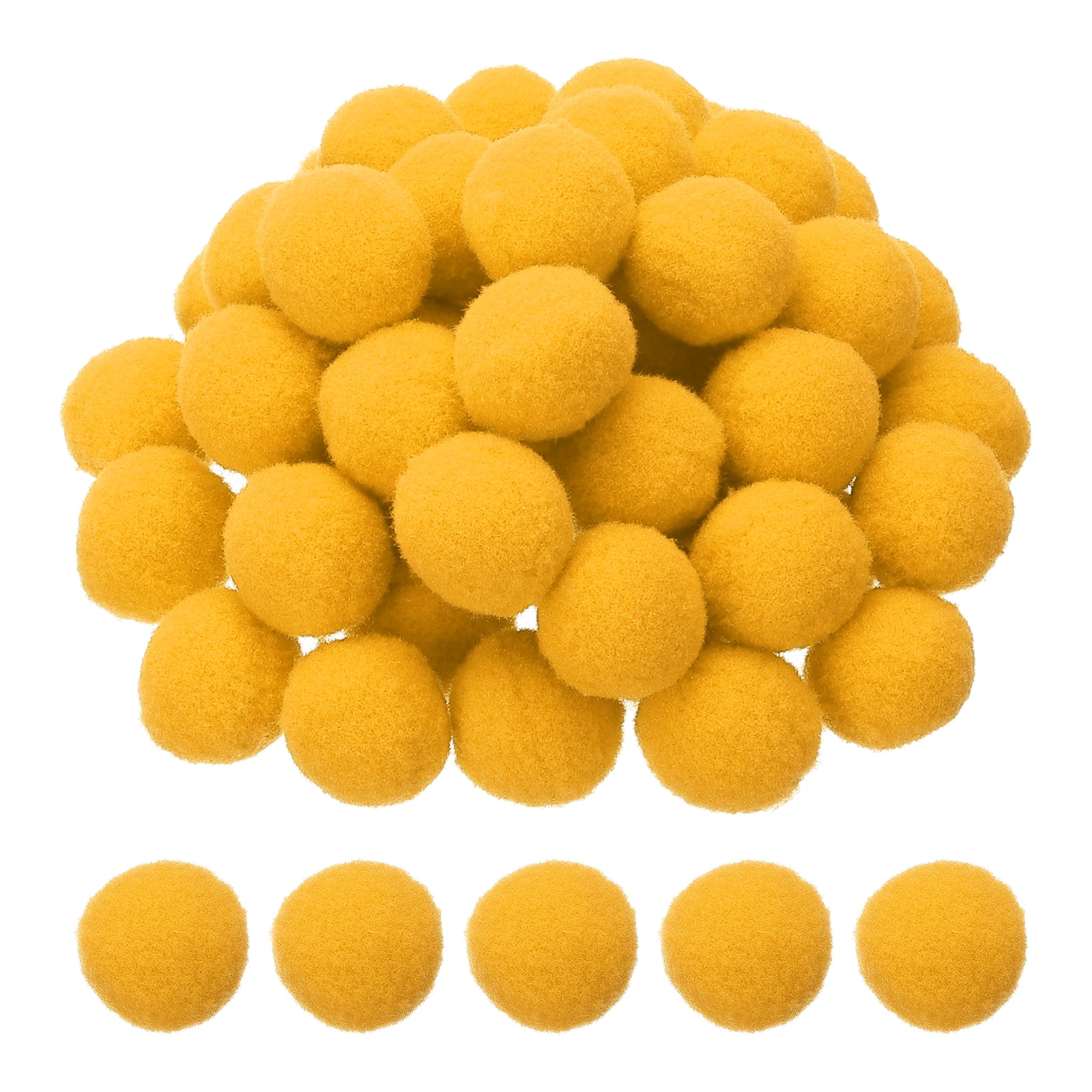 1inch Pom Poms for Crafts, 500pcs Pompoms for Crafts Puff Balls Bulk Fuzzy Balls for Hats Christmas Art DIY, Gold