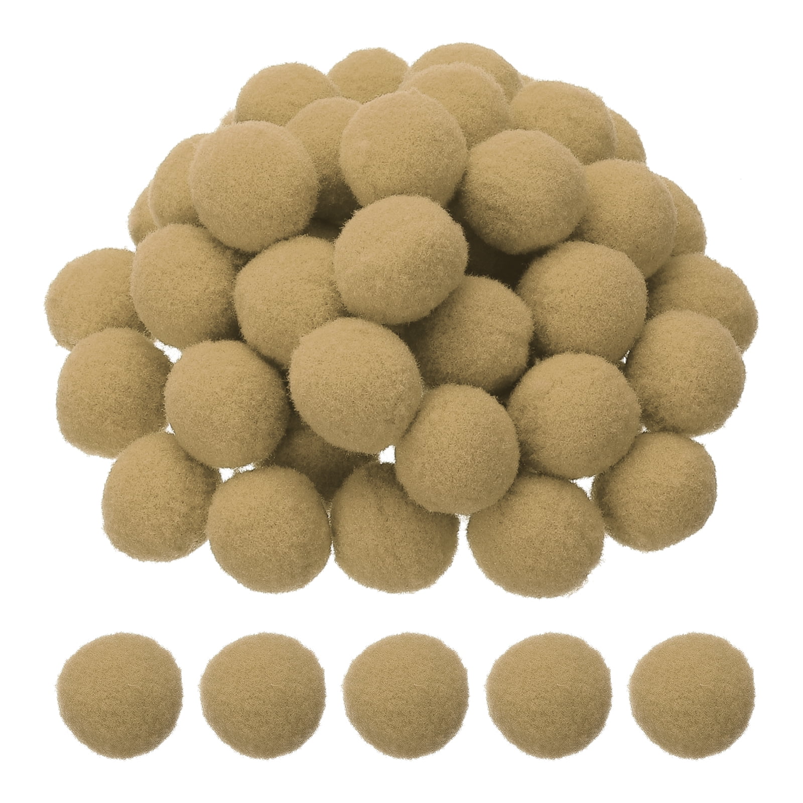 1inch Pom Poms for Crafts, 500pcs Pompoms for Crafts Puff Balls Bulk Fuzzy Balls for Hats Christmas Art DIY, Khaki