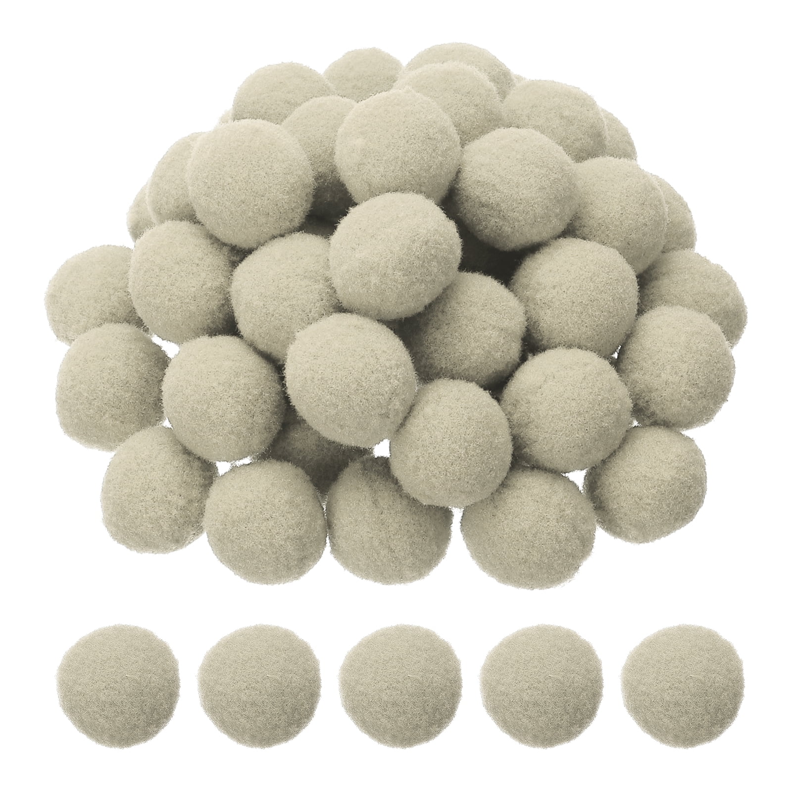 1inch Pom Poms for Crafts, 500pcs Pompoms for Crafts Puff Balls Bulk Fuzzy Balls for Hats Christmas Art DIY, Light Beige