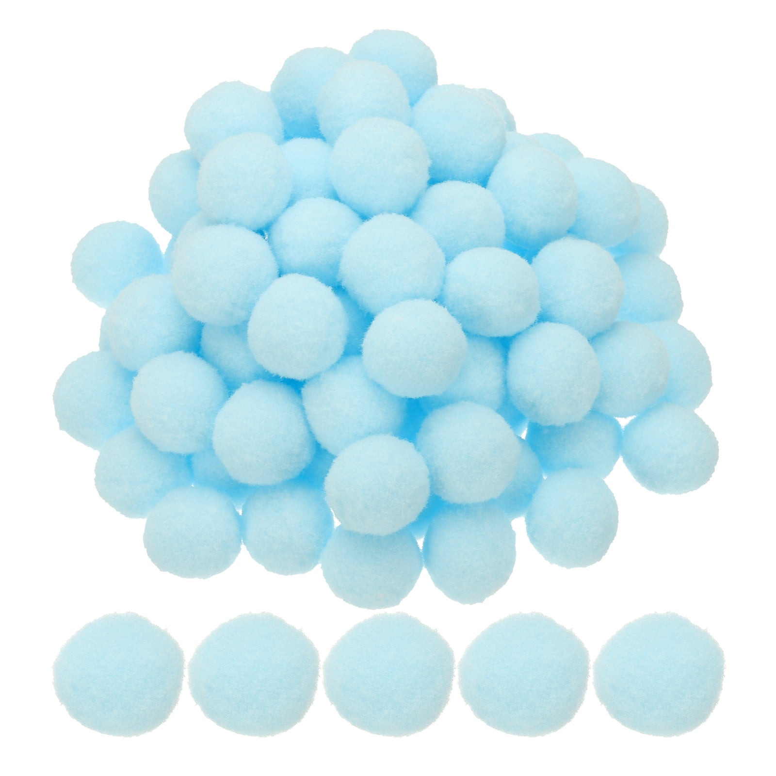 1inch Pom Poms for Crafts, 500pcs Pompoms for Crafts Puff Balls Bulk Fuzzy Balls for Hats Christmas Art DIY, Light Blue