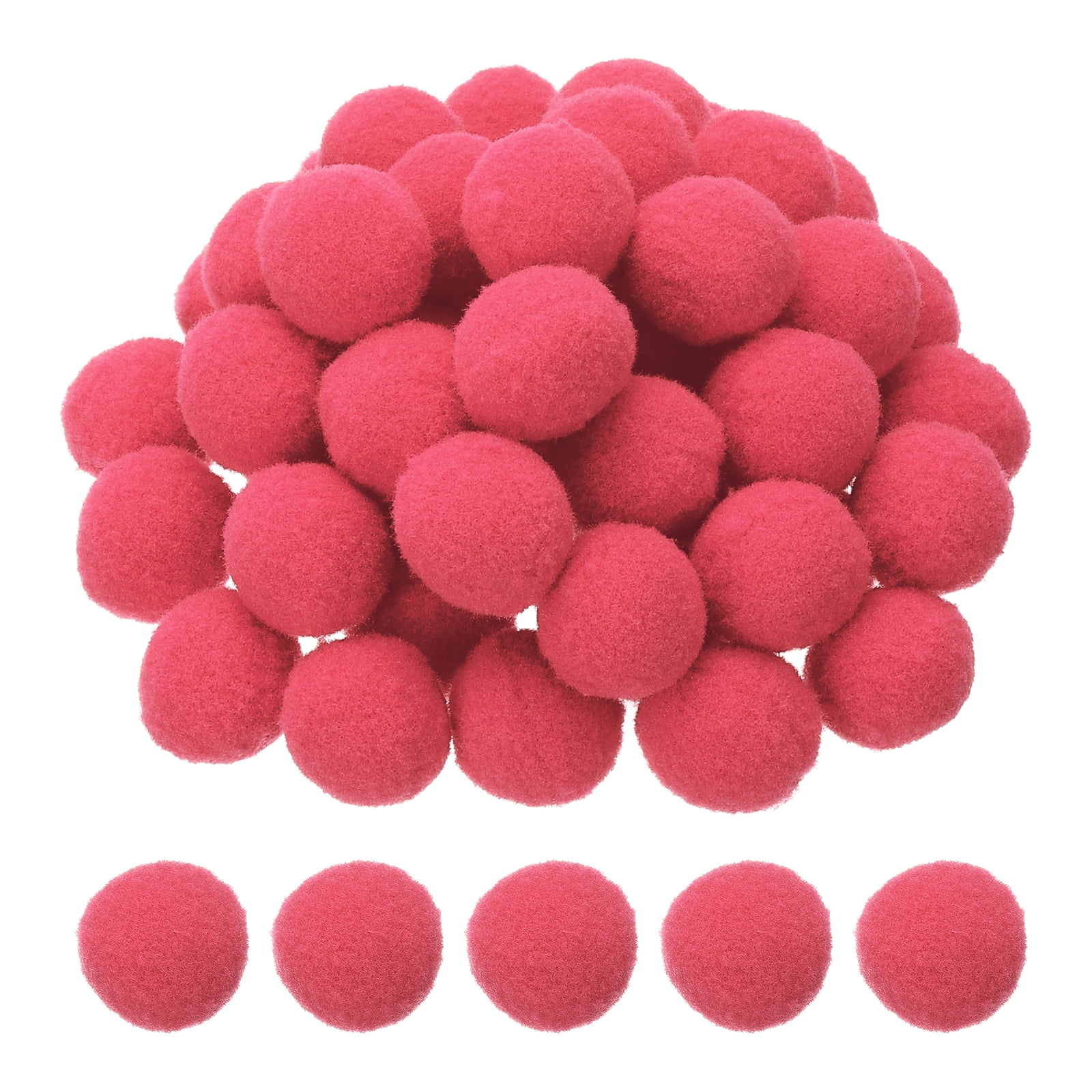 1inch Pom Poms for Crafts, 500pcs Pompoms for Crafts Puff Balls Bulk Fuzzy Balls for Hats Christmas Art DIY, Light Red