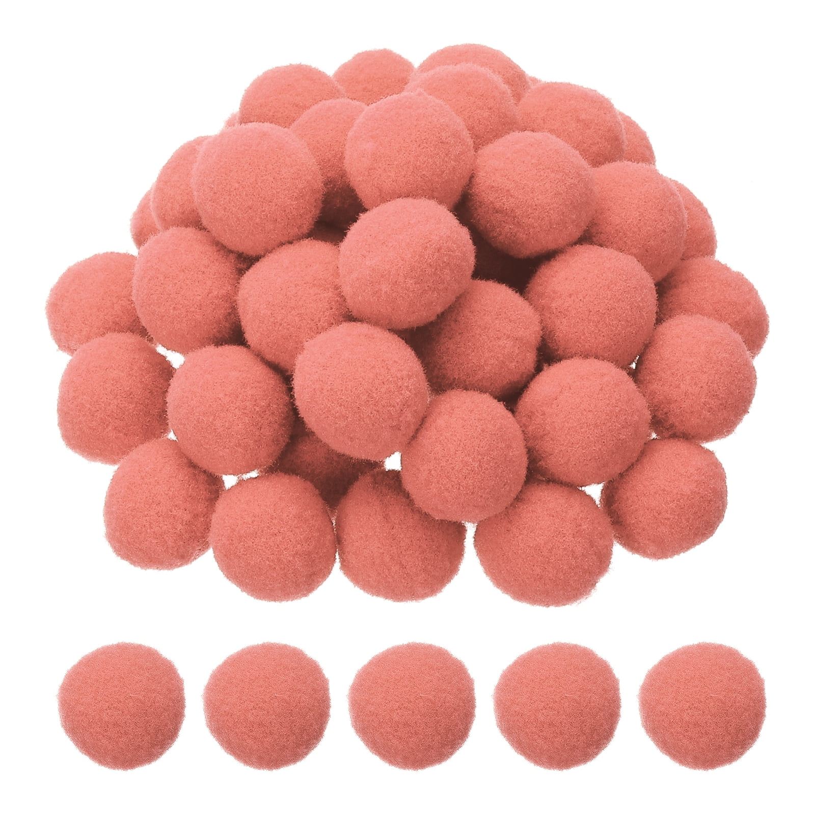 1inch Pom Poms for Crafts, 500pcs Pompoms for Crafts Puff Balls Bulk Fuzzy Balls for Hats Christmas Art DIY, Orange Red