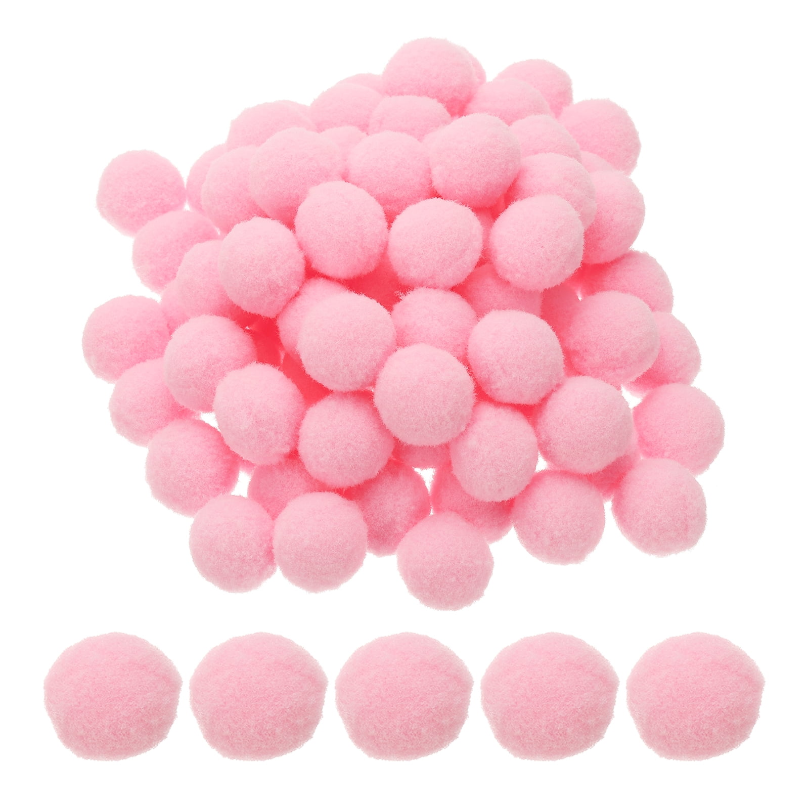 1inch Pom Poms for Crafts, 500pcs Pompoms for Crafts Puff Balls Bulk Fuzzy Balls for Hats Christmas Art DIY, Pink