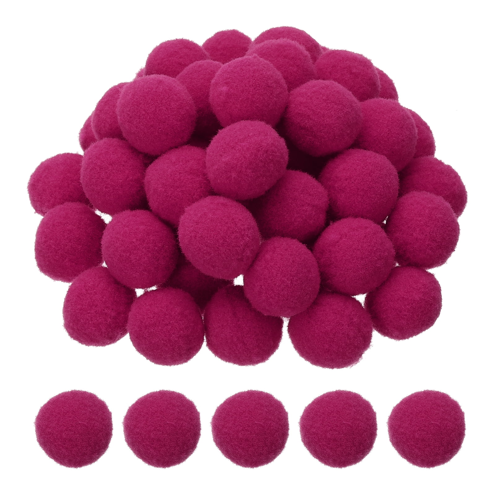 1inch Pom Poms for Crafts, 500pcs Pompoms for Crafts Puff Balls Bulk Fuzzy Balls for Hats Christmas Art DIY, Purple Red