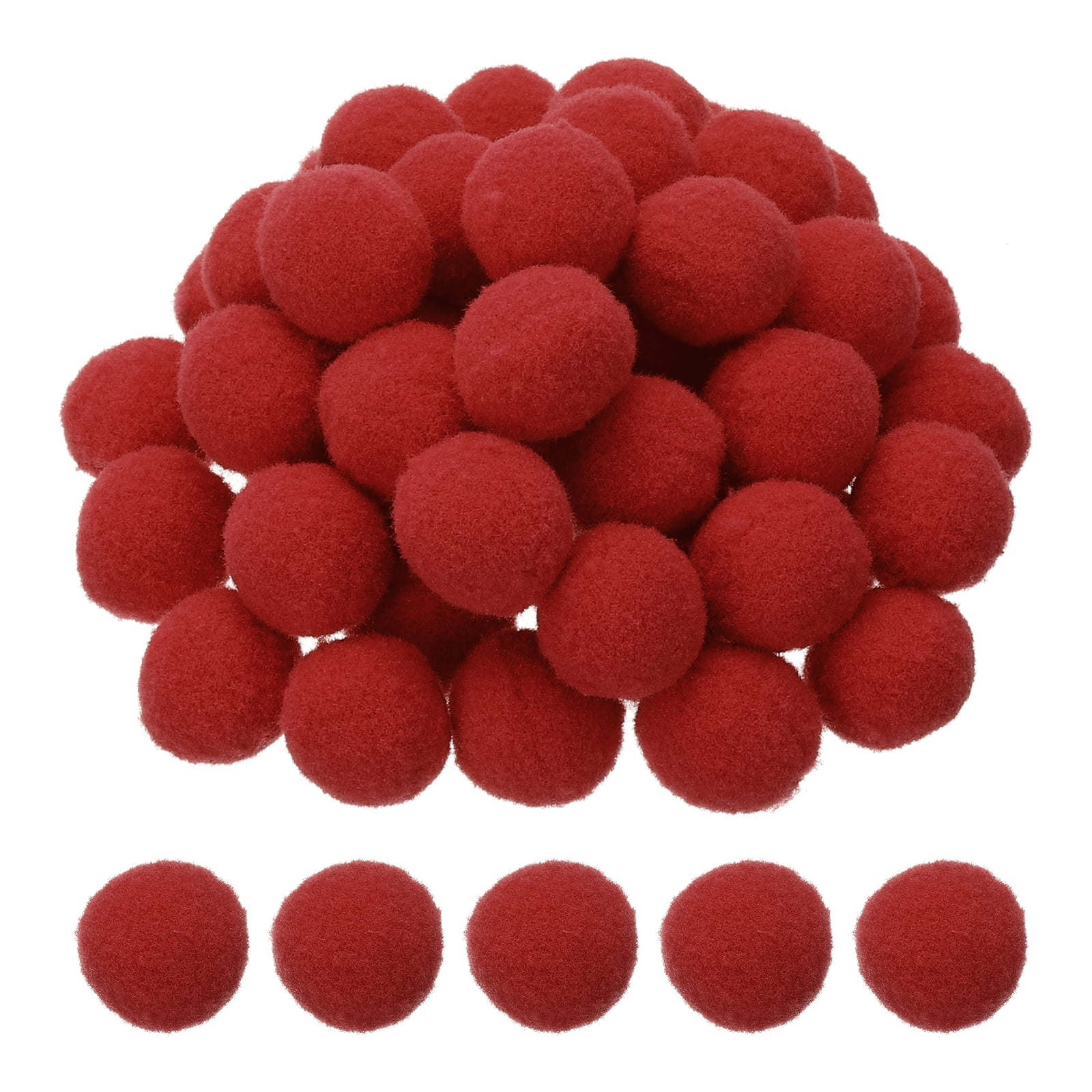 1inch Pom Poms for Crafts, 500pcs Pompoms for Crafts Puff Balls Bulk Fuzzy Balls for Hats Christmas Art DIY, Red