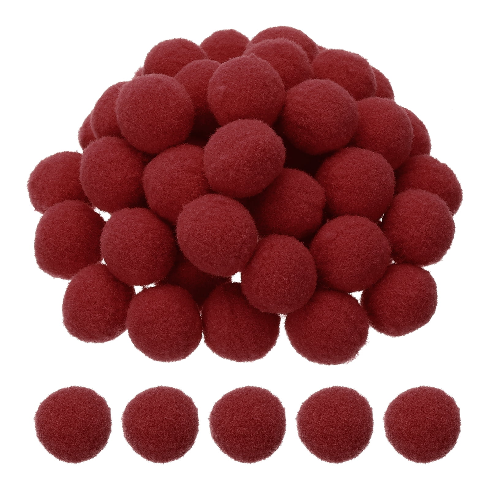 1inch Pom Poms for Crafts, 500pcs Pompoms for Crafts Puff Balls Bulk Fuzzy Balls for Hats Christmas Art DIY, Wine Red